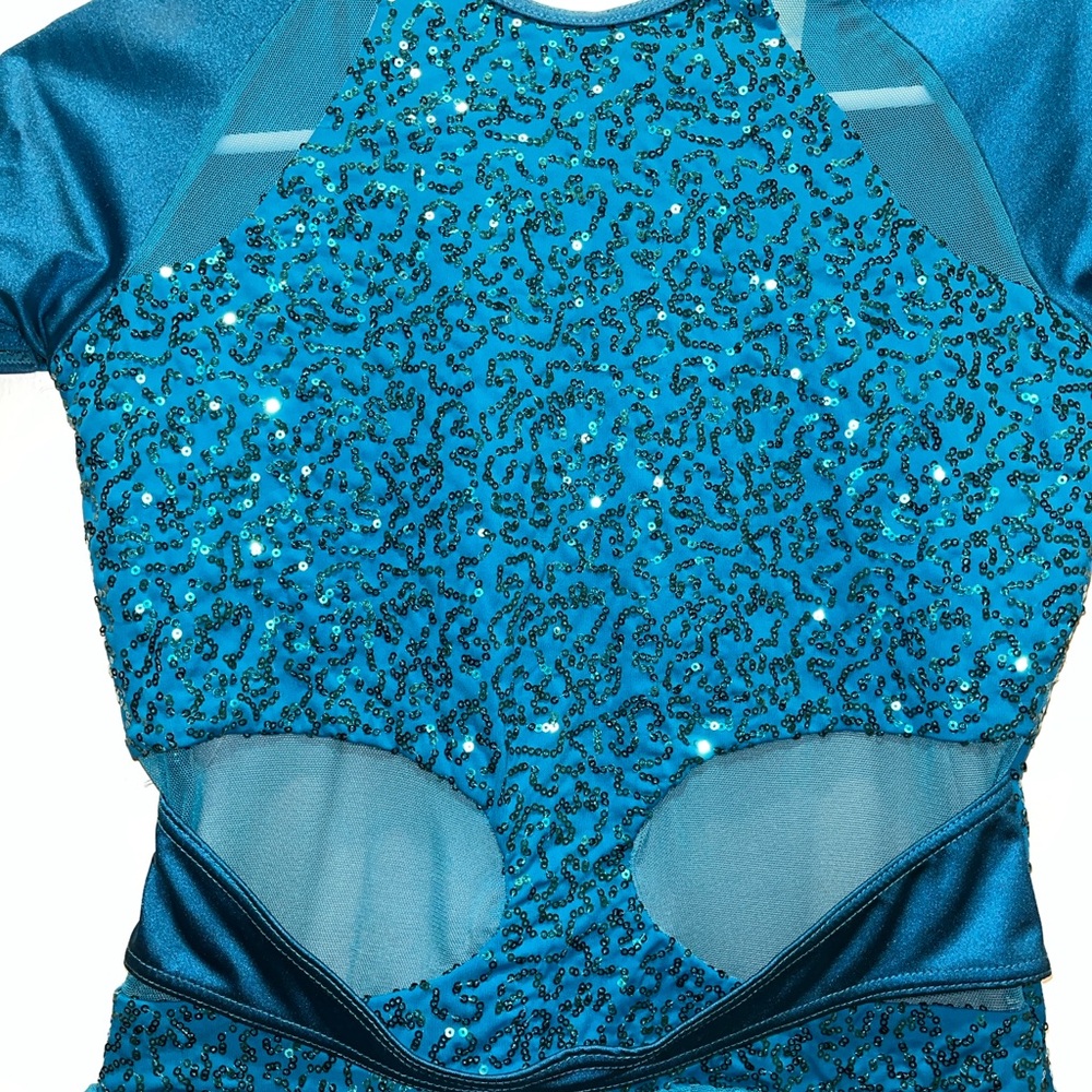 Weissman Teal High-Low Dance lyrical dress - Picture 5 of 11